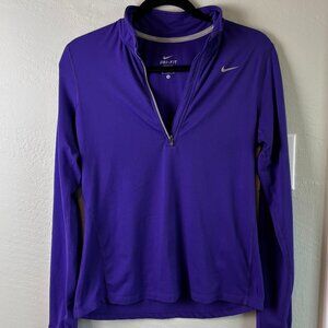 Nike Dri-Fit Purple Top Size S Long Sleeve Quarter Zip